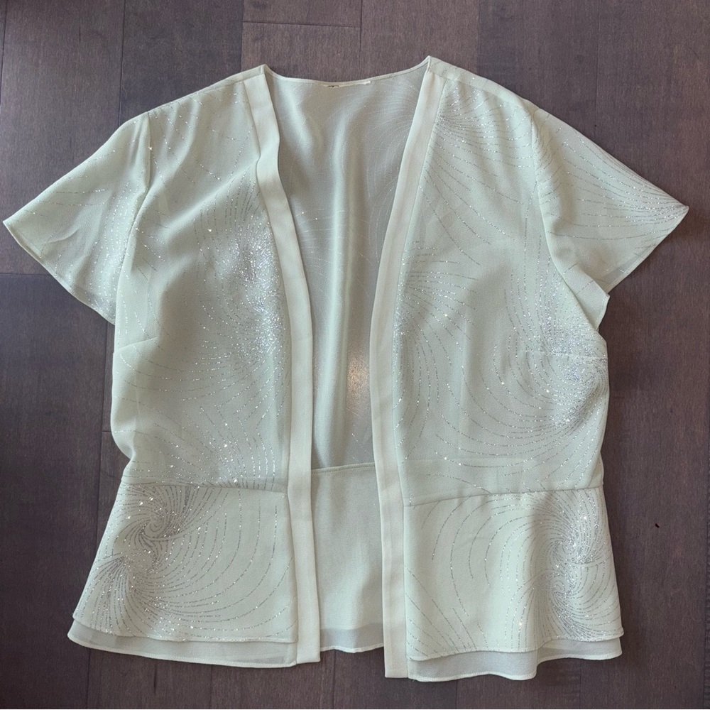 Sparkly Mint Green See-Through Cardigan